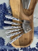 ۶ عدد کارد و ۶ چنگال میوه خوری گلریز - تصویر 4