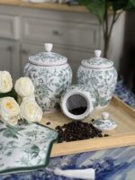 ست سه تیکه کنار سماوری چینی چکاوک سبز - Image 2