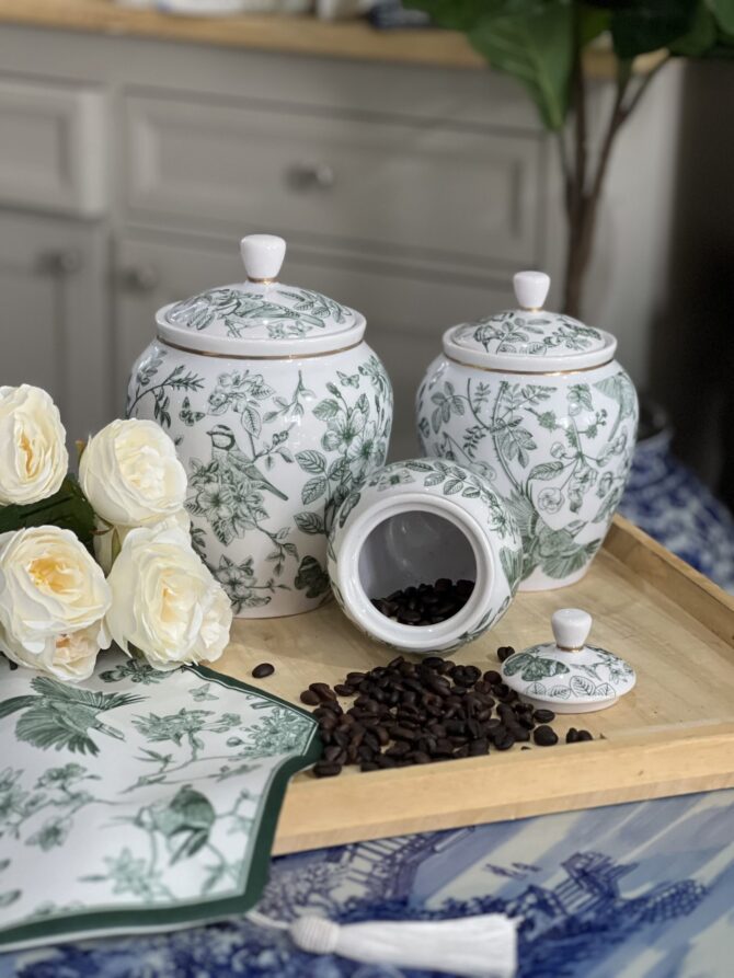 ست سه تیکه کنار سماوری چینی چکاوک سبز - Image 2