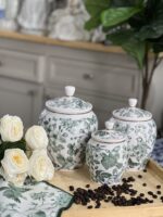 ست سه تیکه کنار سماوری چینی چکاوک سبز