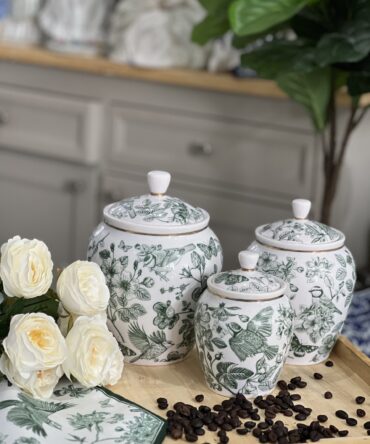 ست سه تیکه کنار سماوری چینی چکاوک سبز