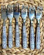 ۶ عدد کارد و ۶ چنگار دسته چینی ایکس - تصویر 2