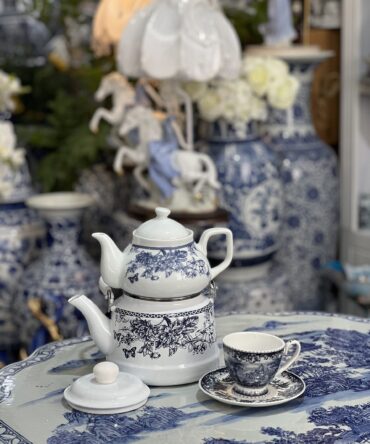 کتری لعابی و قوری چینی