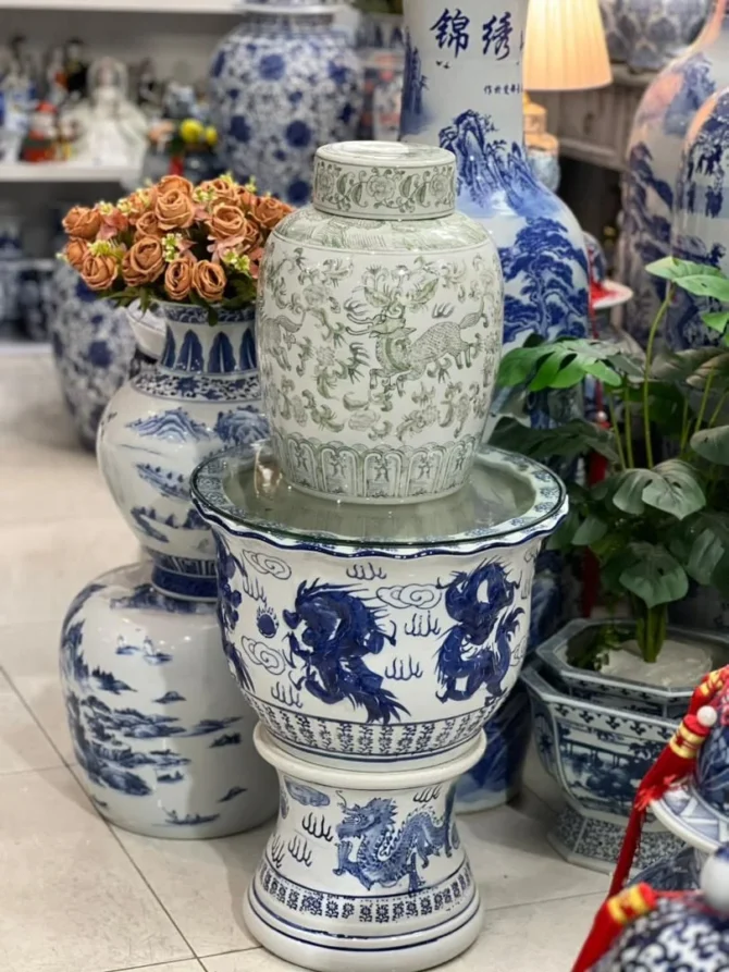 گلدان بزرگ ۲ تیکه کنار سالنی - Image 2
